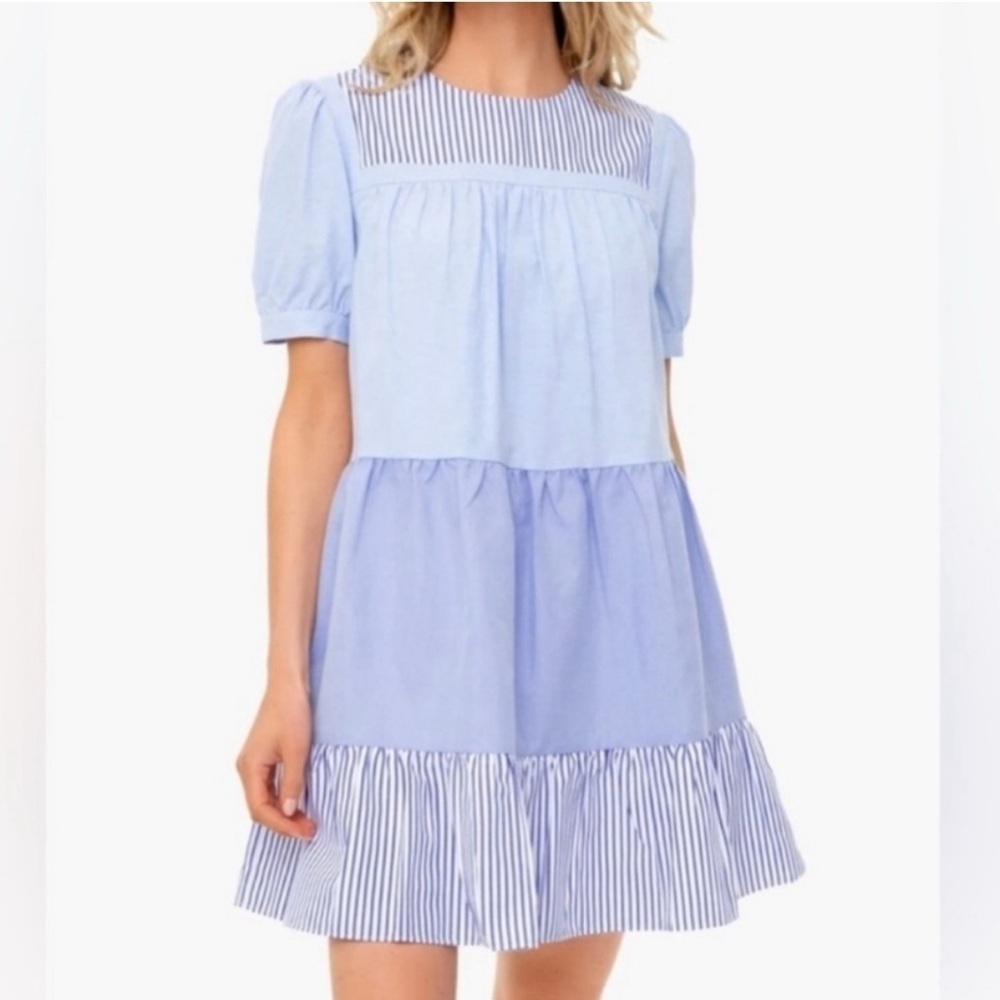 Tuckernuck Pomander Place Exclusive Blue Striped Quinn Dress XS